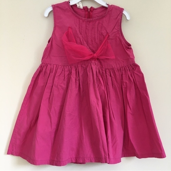 Fuchsia Pink Toddler Little Girls Sleeveless Fit & Flare Gray shift Dress - Picture 3 of 16